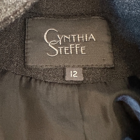 *CYNTHIA STEFFE* Dk. Gray Wool Long Sleeve Button Down Jacket Size 12 - Picture 6 of 7